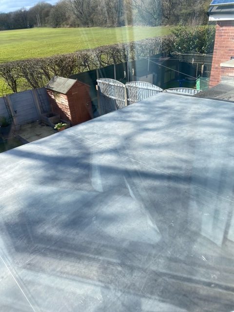 Corner of EPDM Rubber Roofing